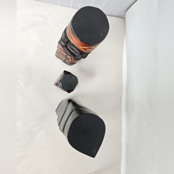 Japanese Ainu Father, Mother & Child Wood Carved Figurines Family Vintage - Picture 5 of 10